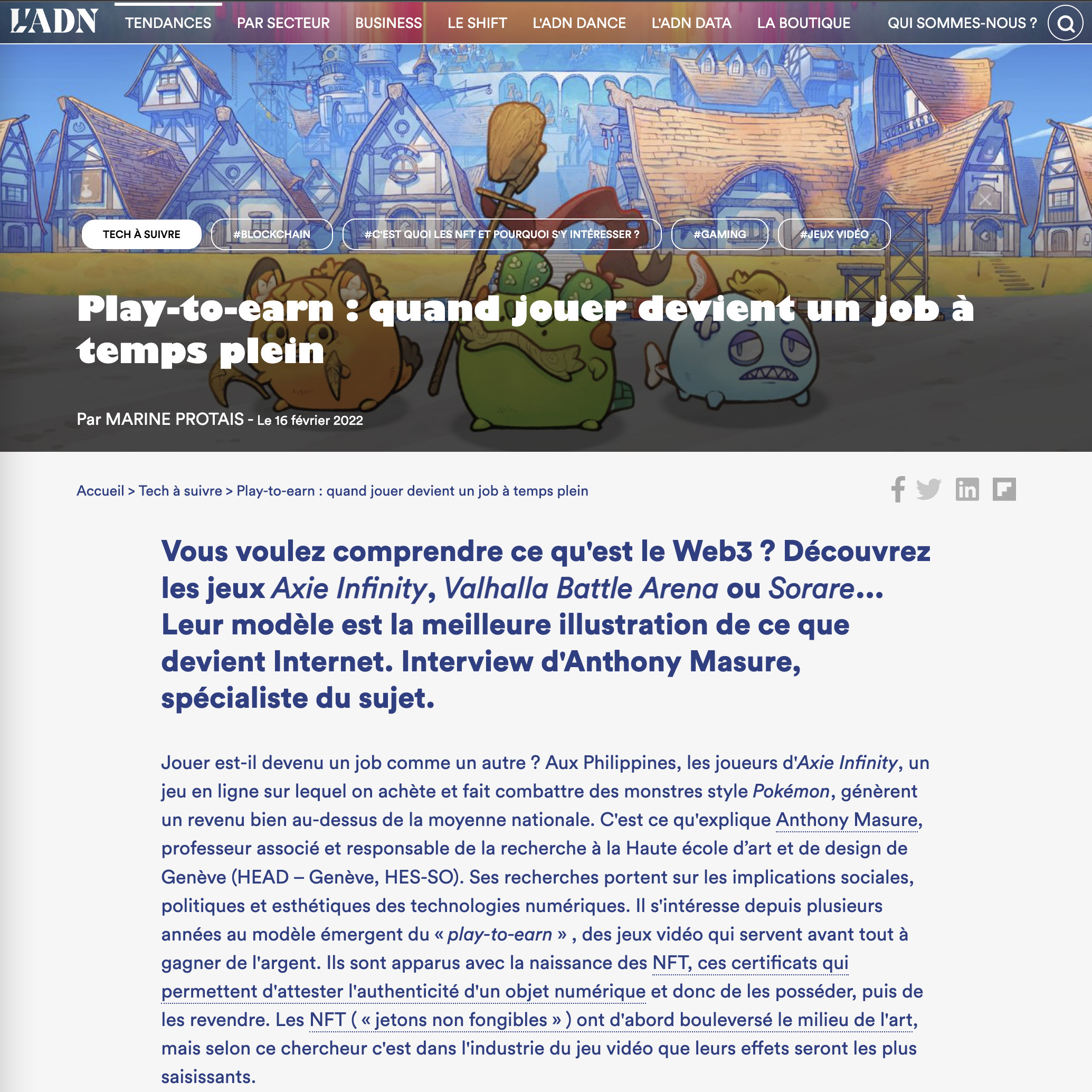 Play-to-Earn : quand jouer devient un job à temps plein | Anthony Masure